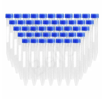 SBT 60 pcs 15ml 120mmX15mm Centrifuge Conical Bottom Tubes with Graduation Marks and Screw Caps