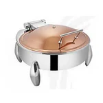 SS Round Chafing Dish Cover Rose Gold with Diamond Legs for Upscale Buffets, Wedding Events