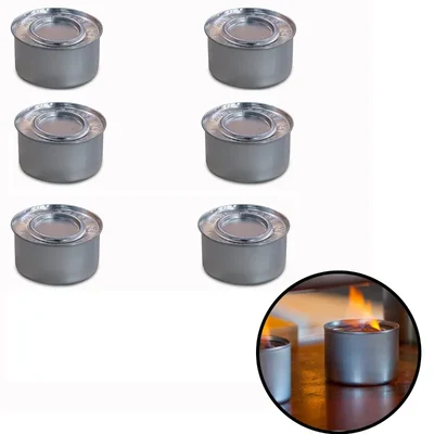 Food Warming Wax/Fuel for Chafing Dish Buffets, Wick Candle Burners (Pack of 6)