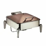 SS Rectangular Chafing Dish Cover Full Rose Gold With Bone Legs for Buffet Appliance