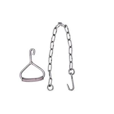 Dystocia Gibbon’s Chain Handle Stainless Steel OB Hook Chain Veterinary Calving Instruments (1 Set)