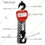 Heavy Duty 2 Ton Chain Pulley Block With 3 meter Standard Lift, 6 mm Load Chain- Double Fall