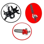 Heavy Duty Chainsaw Attachment and Hedge Trimmer Attachment with Round Tiller Combo for Brush cutter Machine