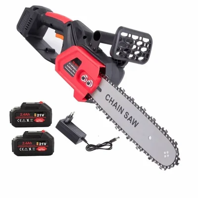 Leo 16 Inch Cordless Chainsaw With 21V Dual Li-Ion Battery & Charger, Ideal for Cutting Trees and Branches