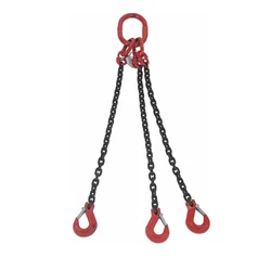 LIFT IT 2.4 Ton Capacity 6 mm 3 Leg Chain Sling With Hook, Masterlink & Chain Connectors (Size-2 Meter)