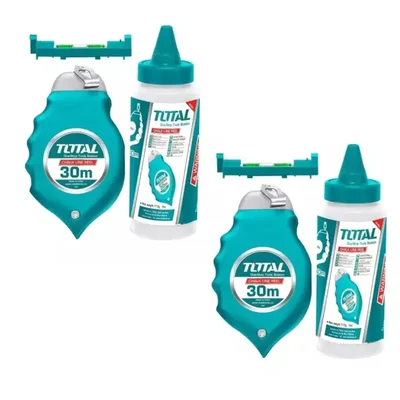 Total Tht661301 Chalk Line Reel 30Mtr Non-Magnetic Line Level 248 cm Pack of 2