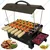 Portable 13 inch Hut Shape Charcoal & Electric Operated Barbeque Grill with 6 Skewers
