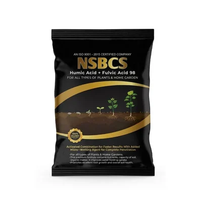 NSBCS Humic Acid + Fulvic Acid 98% Bio Fertilizer (250 gm) | Soil Conditioner & Root Booster, 100% Water Soluble Powder
