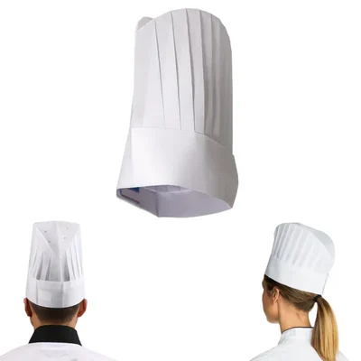 90 Pcs, 30 GSM Disposable White Polyster Chef Hats for Kitchen, Restaurant and Hotels
