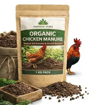 Pioneer Agro Chicken Manure 1kg High Nitrogen Organic NPK Formula Soil Fertilizer for Vegetables, Fruits, and Flowers