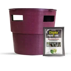 Chipku Bucket Trap with Pheromone RB Lure for Rhinoceros Beetle (Oryctes Rhinoceros) - Pack of 1