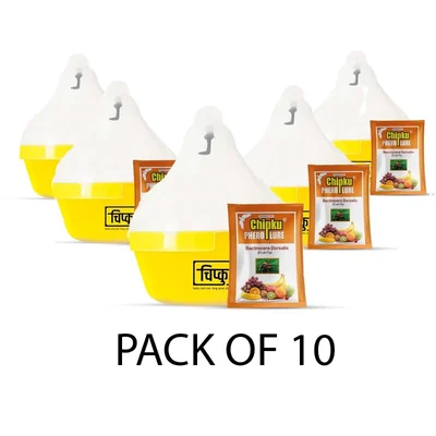 Chipku MAX PLUS Trap with Pheromone Fruit Fly Lure for Bactrocera Dorsalis(Quantity-10 pieces)