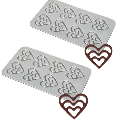 Pack of 2 Silicone Chocolate Garnishing Mould, White (Design -08)