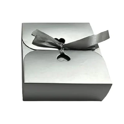 Matt Silver DIY Chocolate Gift Box for Wedding, Diwali Party, Sweets Packaging | Pack of 12