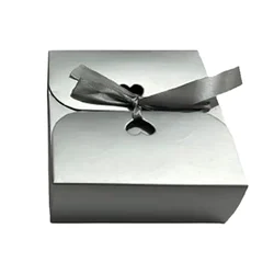 Matt Silver DIY Chocolate Gift Box for Wedding, Diwali Party, Sweets Packaging | Pack of 12