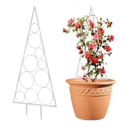 Ecofynd TR022-WHT White Metal Christmas Tree Stand & Decorative Plant Trellis for Indoor & Outdoor Use(Pack of 4)