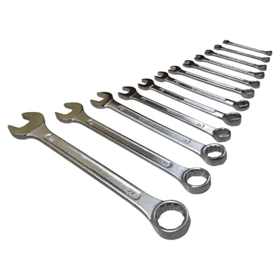 Chrome Plated Combination Spanners 12 Pcs Set (6,7,8,9,10,11,12,13,14,17,19,22 mm)