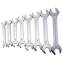 Jhalani 12/8 m Chrome Plated Double Open End Jaw Spanner 8 Pcs Set ( 6x7, 8x9, 10x11, 12x13, 14x15, 16x17, 18x19, 20x22mm)