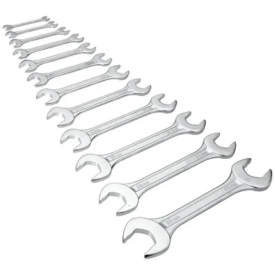 Jhalani Double Open End  Spanner 12 Pcs Set ( 6x7, 8x9, 10x11, 12x13, 14x15, 16x17, 18x19, 20x22, 21x23, 24x27, 25x28, 30x32 mm) (12/12 M)