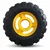 Heavy Duty 400 x 100 MM / 16 x 4 Inch 1000 Kg Load Capacity Rubber Wheel ( C.I + Wheel ) Without Ball Bearing
