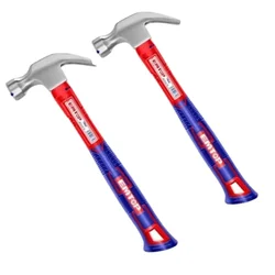 EMTOP pack of 2, 450g Claw Hammer with Fiberglass Handle (EHAMCH1601)