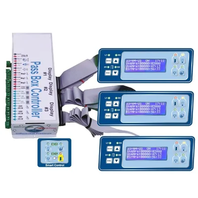 LuxMed Pass Box Controller Clean Room Door Interlocking Two LCD Display Two 300LBS Padlock Two SS Switch Sensor