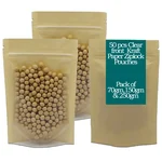 50 pcs Clear front Brown Kraft Paper Pouches with Zipper
