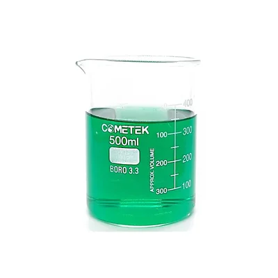 COMETEK 500ml Glass Beaker with Borosilicate Glass and 50ml Graduation Low Form (Pack of 1)