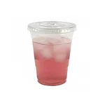 100 Pcs, 350ml Deluxe Clear PET Glass with Flat Lids | Crystal Transparent Disposable Glass for Iced Coffee, Smoothies