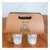 Disposable 100pcs, Kraft Paper Coffee Cup Carrier with Handle for Takeaway 