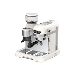 COFFEE MART Paio White Colour Espresso Coffee Machine with Built in Coffee Grinder for Home and Small Café use