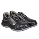 Coffer Safety 1157 Men’s Black Leather Steel Toe Safety Shoes, Durable Industrial Footwear with Single Density Sole