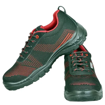 Coffer Safety 1201 Men's Black and Red Steel Toe Safety Shoes, Slip-Resistant Sole, Puncture-Proof Midsole(Size-6)
