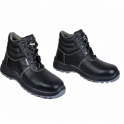Coffer Safety M1013 Hi-Ankle Safety Shoe, ISI Marked & Dual Density PU Sole Black(Size-5)