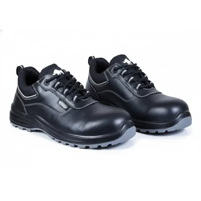 Coffer Safety M1022 Geniune Leather Safety/Casual Shoes For Mens - Black Color(Size-5)