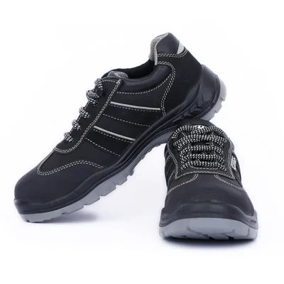 Coffer Safety M1118 Nubuck Leather Black Steel Toe Men's Safety Shoes(Size-5)