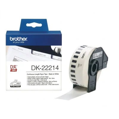 Brothers DK-22214 Continuous 12mm x 30.48m Direct Thermal Paper Label Tape for QL Printers