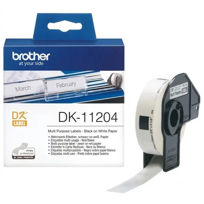 Brothers Thermal Die-Cut 17mm x 54mm Multi-Purpose Address Paper Label Roll for QL Printers DK-11204 400pcs