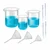 SBT Instruments Polypropylene Graduation Mark Beaker 100ml, 250ml, 500ml & 3pcs Plastic Funnel with 4pcs Plastic Dropper