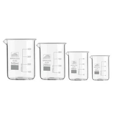 SBT Instruments Borosilicate 3.3 Glass Beaker 50ml, 100ml, 250ml, 500ml with Graduation Marks