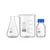 SBT Instruments Borosilicate Glass Conical Flask 50ml, Beaker 100ml & 25ml Reagent Bottle with Blue Screw Cap