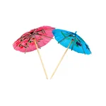 POCHEON® 4 inch Colorful Cocktail Umbrellas with Bamboo Fruit Sticks, Cupcake Toppers for Party, Dining