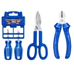 Wadfow Hand Tools Combo of Screwdriver Set (WSS2202) with Tin Snip (WAS4910) Cutting Plier ( WPL3926)