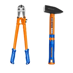 Wadfow Hand Tools Combo of 18 Inch Bolt Cutter (WBC1118) with Carbon Steel Machinist Hammer (WHM1305)