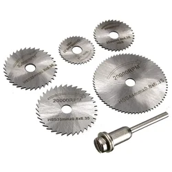Premium Quality Combo of 6 Pcs 1/8 inch HSS High-Speed Steel Circular Saw Blades with Mandrel for Dremel Rotary Tool