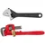 GLOBUS 2pcs Combo of 150mm(6") Black Adjustable Wrench & 200mm(8") Stillson Pipe Wrench