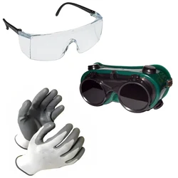 Super Safety Tools Combo of Clear Goggle, Welding Goggle, and Safety Hand Gloves for Multipurpose Uses