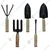 AGT Garden Tools Combo Kit of 5 Tools - Hand Cultivator, Small Hand Trowel, Big Hand Trowel, Garden Fork and a Hand Weeder