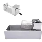 Combo of Commercial 18Litre SS Body Electric Deep Fryer 3KW and Premium Quality Hand Operated Potato Twister, SS Body