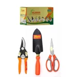 Globus Garden Tool Combo Kit, Garden Pruner, Gardening Scissor, Small Trowel (Set Of 3 Pcs)